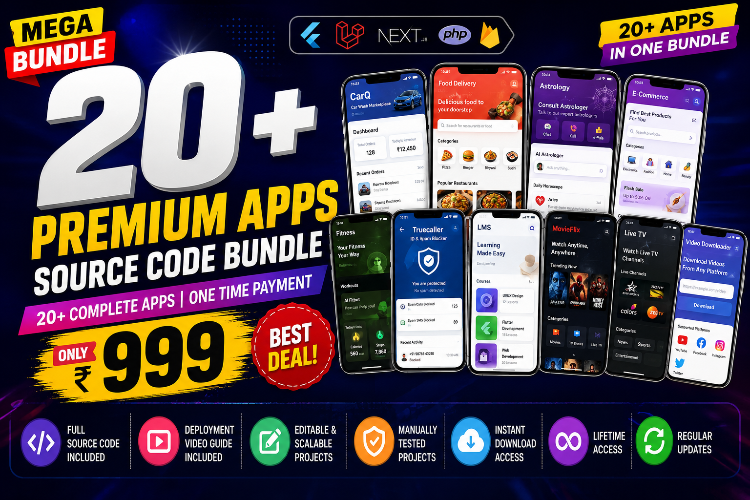 20+ Premium Ready-Made Apps Bundle – Only ₹999