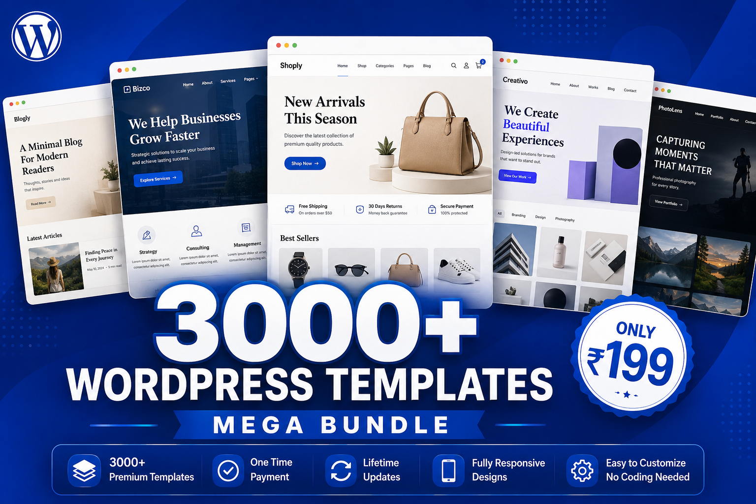 3000+ WordPress Templates Mega Bundle | Only ₹199